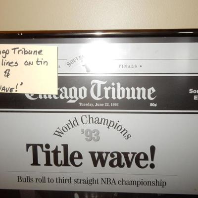 Available are 6 plates from the Chicago Tribune Newspaper showing the Bulls all 6 wins