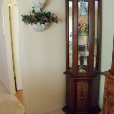 Display cabinet, and beautiful cameo fountain urn combination