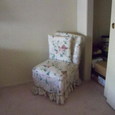 Small upholstered bedroom chair