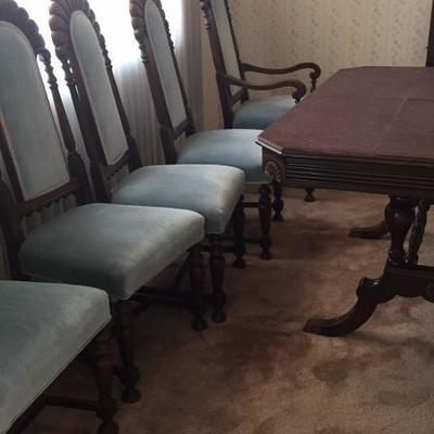 Dining table with chairs lots of detail one chair arm is loose but that’s only issue - a STEAL at $150 