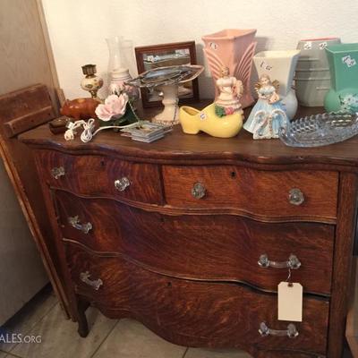 Dresser sold as is - needs work on top - $65 is our bottom price because of the glass knobs 