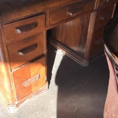 Older desk - sturdy but needs refinishing $40 