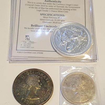 HCC062 India 1877 Silver Rupee, Isla of Man Coin COA & More
