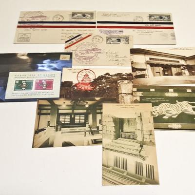 HCC061 Vintage Japan Post Cards, 1928 First Flight Air Mail

