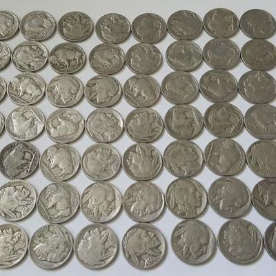HCC042 Seventy-Four Vintage Buffalo Nickels
