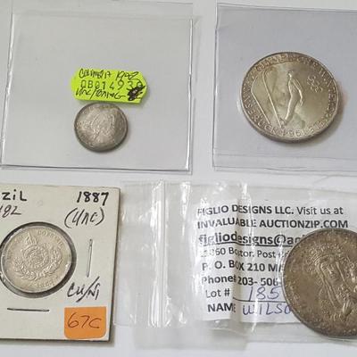 HCC035 1964 Winter Olympic, Italy, Columbia & More Coins
