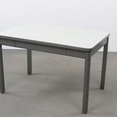 Vintage Steel Single Drawer Table	