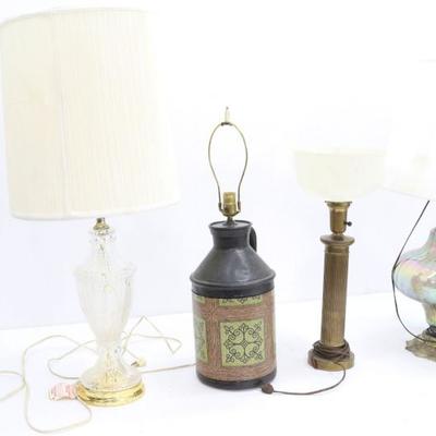 Group Of 4 Assorted Table Lamps	
