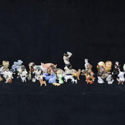 Big Group Of Small Ceramic Animal Figurines	