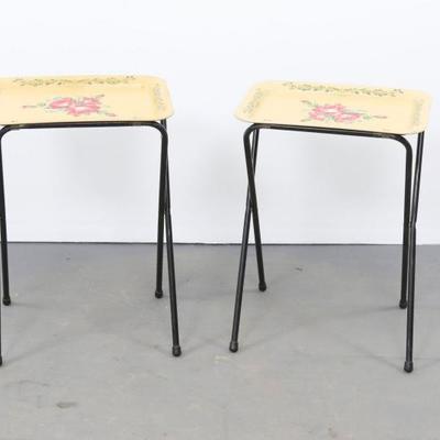 Pair Of Vintage Tole Style TV Trays