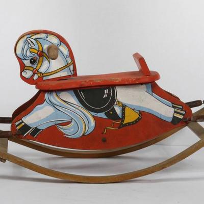 Vintage Cass Toys Wood Rocking Horse	