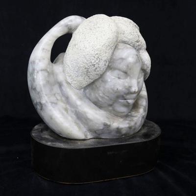 William P. Katz(1926-2003) Marble Sculpture Of Woman