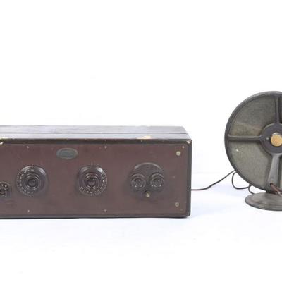 Atwater Kent Model 20 Antique Radio With Speaker	