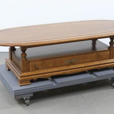 Oval Coffeee Table With Storage Drawer