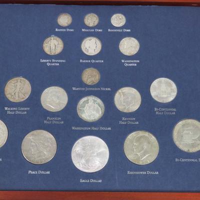 100 Years Of Silver Coins In Display Box. 