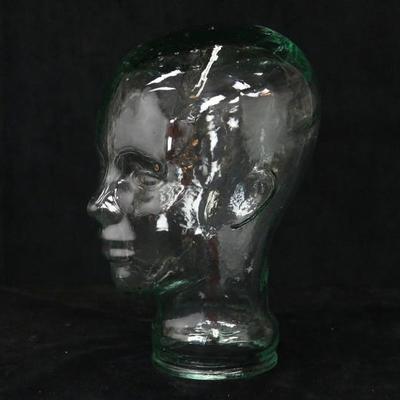 Life Sized Green Glass Display Head