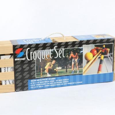 Sportcraft Croquet Set In Wood Storage Box