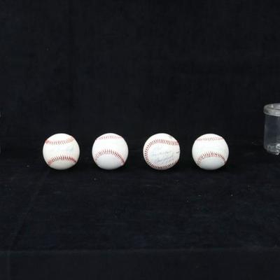 Group Of 4 Autographed Baseballs. 