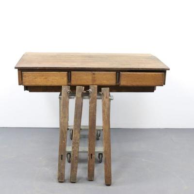Antique 3-drawer Oak Slant Top Desk
