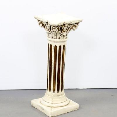 Plaster Column Plant Stand	