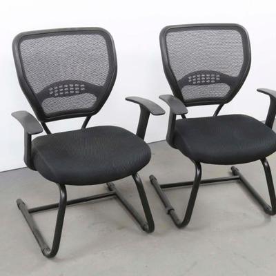 Pair Of Sturdy Office Arm Chairs	