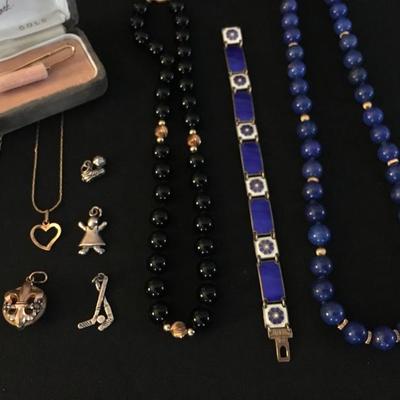 Fine Jewelry, Lapis Beads, Sterling Charms