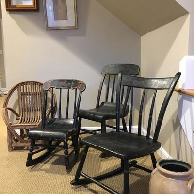 Collection of Antique Children's Chairs 