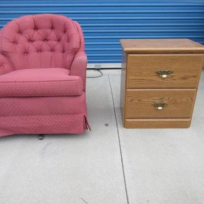 Bedroom or office chair and filing cabinet