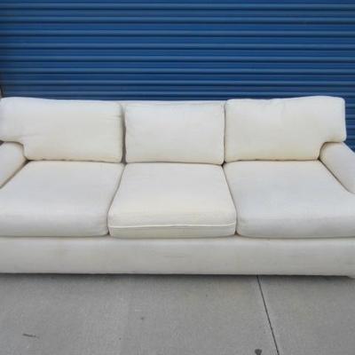 White fabric couch still has life!