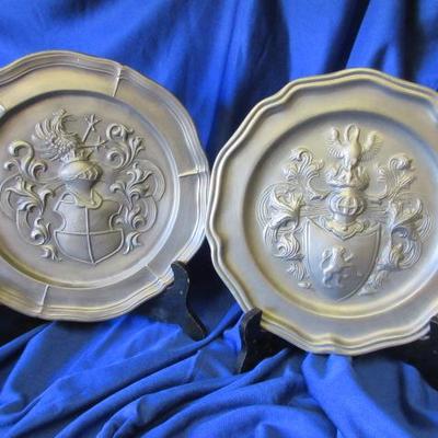 Vintage pewter embossed cultural wall dÃ©cor