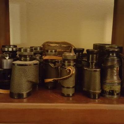 Big variety of vintage binoculars