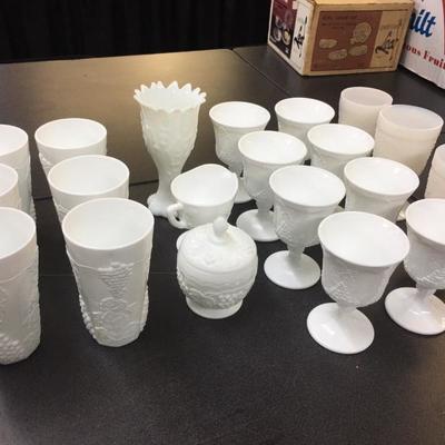 Milk glass lot