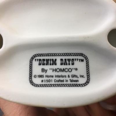 1985 Homco Denim Days Girl with Milk Can