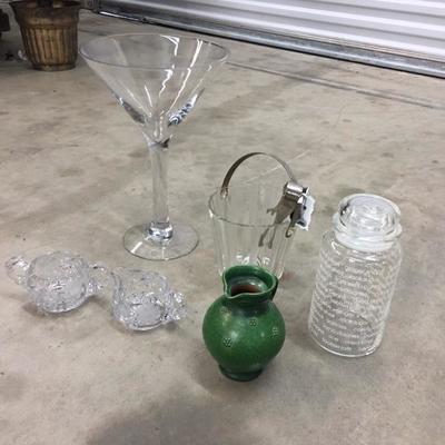 Glass and pottery lot