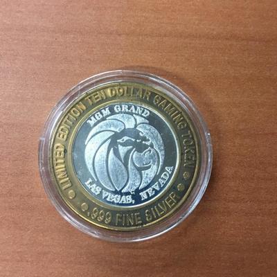MGM .999 Silver Gaming token
