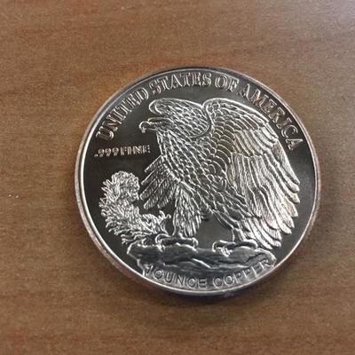 1oz Copper Liberty Round