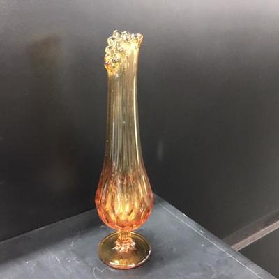 Amber glass vase