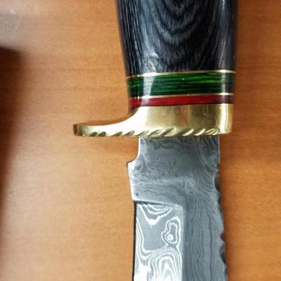 12" Damascus Hunting Knife with Eagle handle