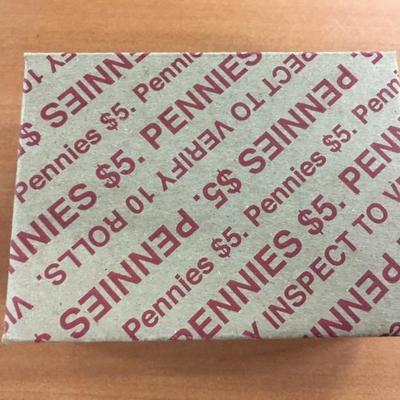 Unopened bank box of ten rolls of 2017P pennies