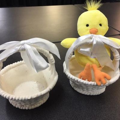 Easter baskets with duck