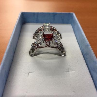Ruby Red Sterling Silver Set