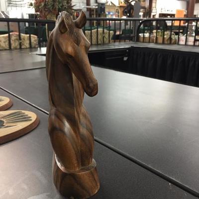 Wooden horse statue