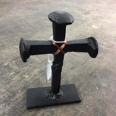 Railroad spikes cross