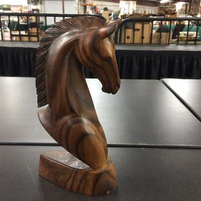 Wooden horse statue