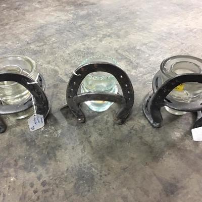 Insulator and horseshoe candle holders