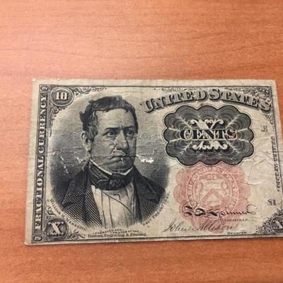 1874 10 Cent Fractional Note