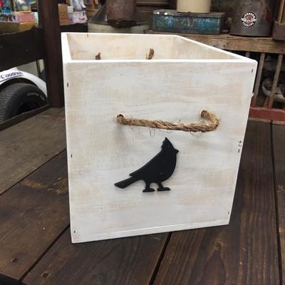 Bird wooden storage box