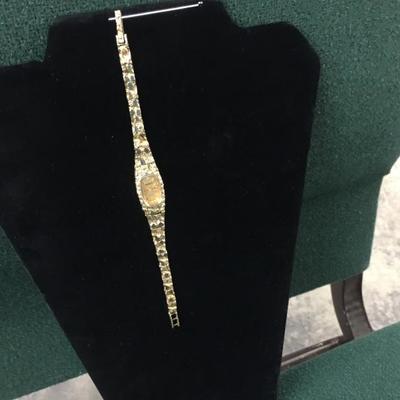 10K Gold Geneva Watch with Diamond
