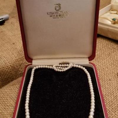 Mikimoto Pearl Necklace in original box