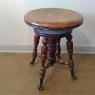 Antique Claw & Ball Piano Stool